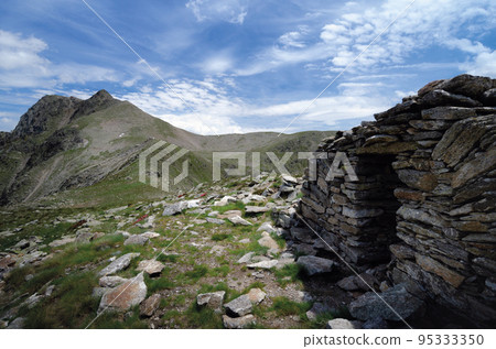 Ruins of italian old barracks near french Alps Ruins of italian old barracks near french Alps 95333350