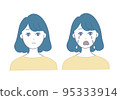 一個帶著悲傷表情的女人的插圖 95333914