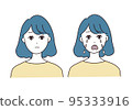 一個帶著悲傷表情的女人的插圖 95333916