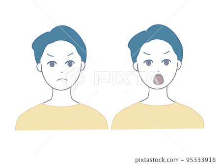 一個帶著憤怒表情的男人的插圖 一個帶著憤怒表情的男人的插圖 95333918