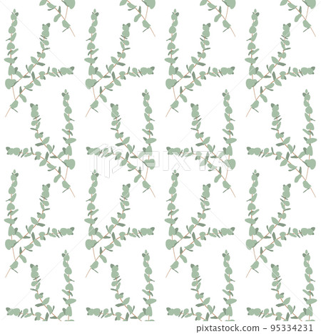 Boho seamless pattern with eucalyptus branches 95334231