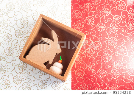 2023 New Year's card material, shadow box-style rabbit zodiac decoration 2023 New Year's card material, shadow box-style rabbit zodiac decoration 95334258