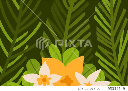 Hand drawn vector abstract graphic Merry Christmas and Happy new year clipart illustrations greeting card with flowers and leaves.Merry Christmas cute floral card design background.Winter holiday art. 95334349