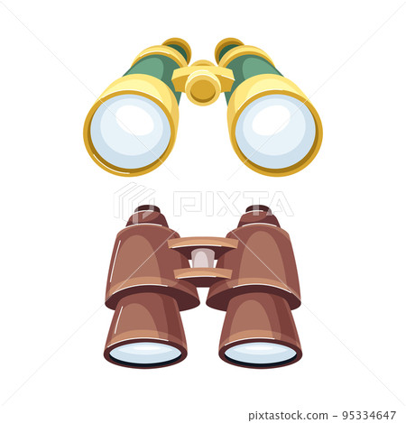 Binoculars or Field Glasses as Two Refracting Telescopes for Viewing Distant Object Vector Set 95334647