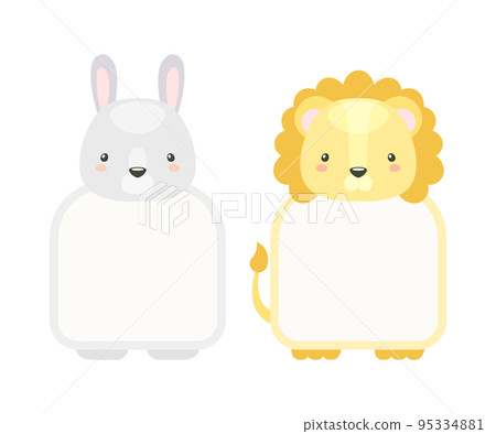 Frames with Animal Heads or Notebook Page for Notes Vector Set 95334881