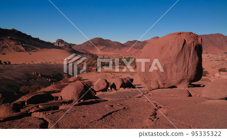 Boulder landscape near town Djanet Tassili, Algeria 95335322