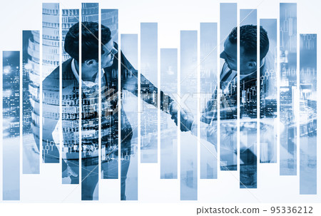 Business handshake on finance prosperity and money technology asset background 95336212