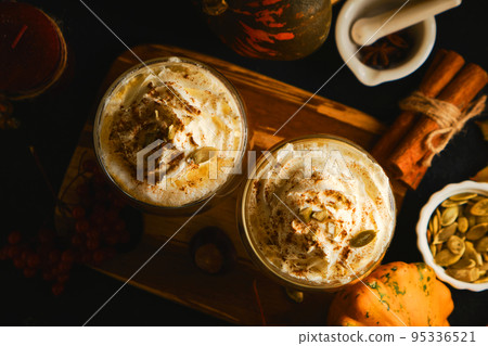 Autumn Hot spicy drink for Halloween or Thanksgiving. Autumn Hot spicy drink for Halloween or Thanksgiving. 95336521