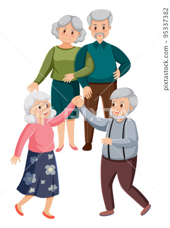 Elderly people on white background Elderly people on white background 95337382
