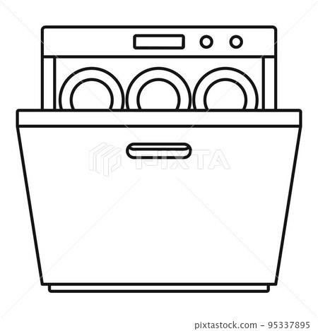 Modern dishwasher icon. Outline illustration of modern dishwasher vector icon for web design isolated on white background 95337895