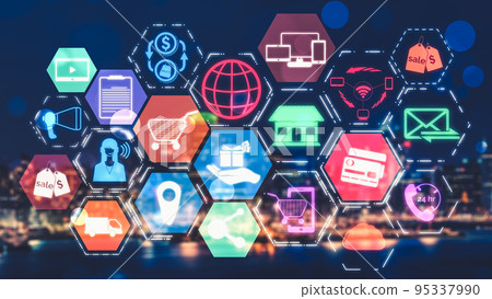 Omni channel technology of online retail business approach 95337990