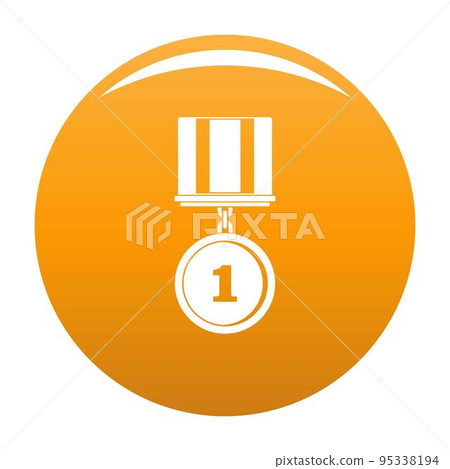 Medal icon. Simple illustration of medal vector icon for any any design orange Medal icon. Simple illustration of medal vector icon for any any design orange 95338194