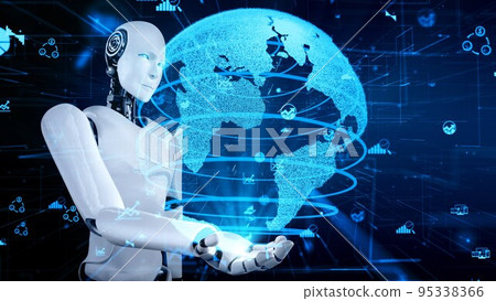 Future financial technology controll by AI robot huminoid uses machine learning Future financial technology controll by AI robot huminoid uses machine learning 95338366