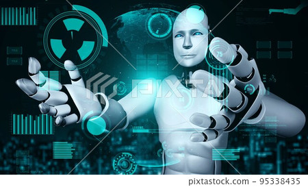 Futuristic robot artificial intelligence huminoid AI for industrial factory Futuristic robot artificial intelligence huminoid AI for industrial factory 95338435