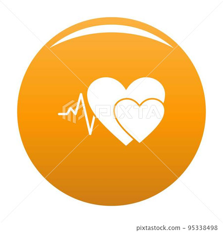 Cardiology icon. Simple illustration of cardiology vector icon for any design orange Cardiology icon. Simple illustration of cardiology vector icon for any design orange 95338498
