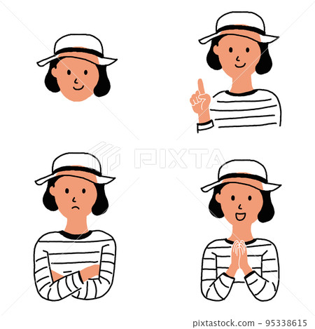 Mountain girl mountain climbing hiking woman line drawing vector 95338615