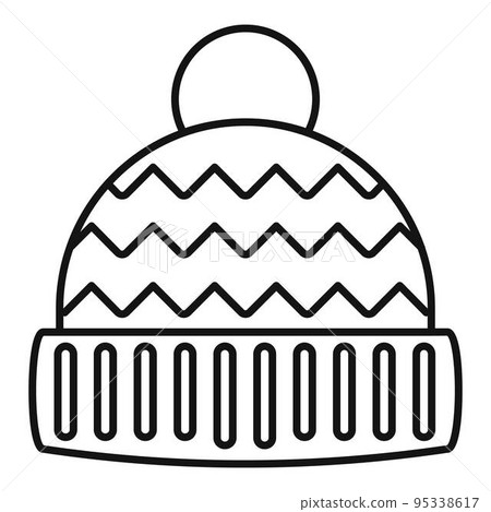 Winter hat icon. Outline illustration of winter hat vector icon for web design isolated on white background 95338617
