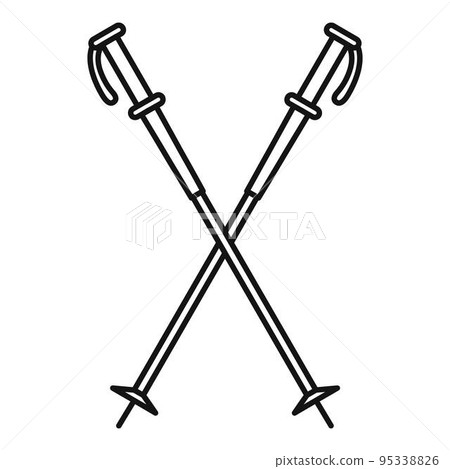 Nord walking sticks icon. Outline illustration of nord walking sticks vector icon for web design isolated on white background 95338826