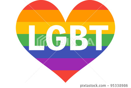 LGBT 彩虹標記(心)和 LGBT 人物 LGBT 彩虹標記(心)和 LGBT 人物 95338986