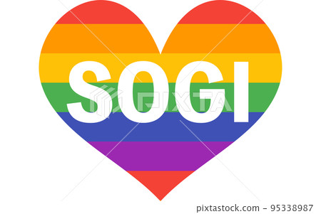 LGBT 彩虹標記（心）和字母 SOGI 95338987