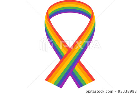 LGBT ribbon, rainbow colored human rights ribbon LGBT ribbon, rainbow colored human rights ribbon 95338988