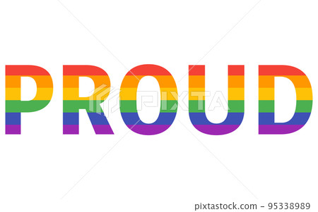 LGBT rainbow colored Proud logo LGBT rainbow colored Proud logo 95338989