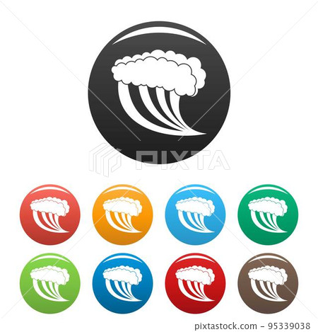 Wave water blue icon. Simple illustration of wave water blue vector icons set color isolated on white 95339038