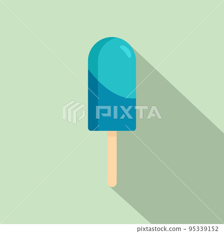 Aqua ice cream icon. Flat illustration of aqua ice cream vector icon for web design 95339152
