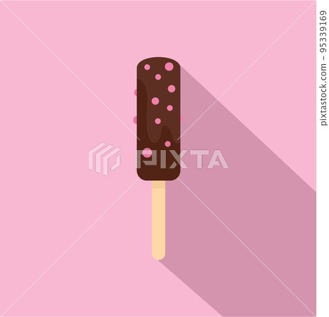 Chocolate ice cream icon. Flat illustration of chocolate ice cream vector icon for web design 95339169