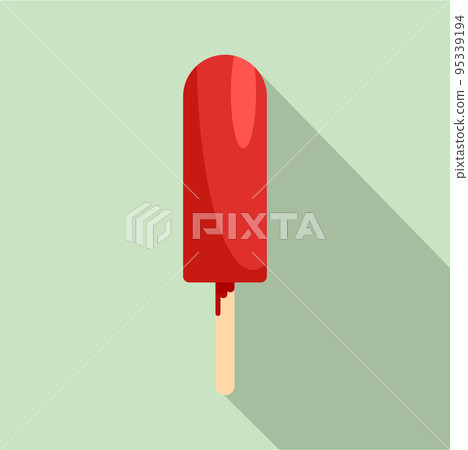 Red ice cream icon. Flat illustration of red ice cream vector icon for web design 95339194
