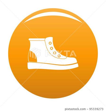 Hiking boots icon. Simple illustration of hiking boots vector icon for any any design orange 95339273