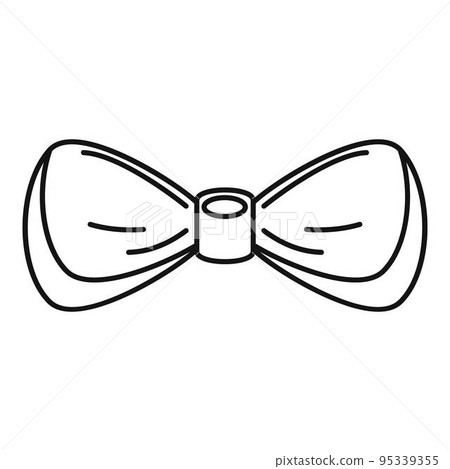 Gentleman bow tie icon. Outline gentleman bow tie vector icon for web design isolated on white background 95339355