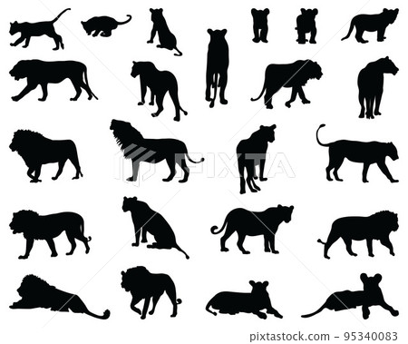 lions, silhouettes, zodiac 95340083