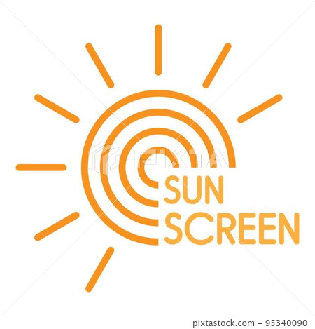 Sun uv screen logo. Flat illustration of sun uv screen vector logo for web design Sun uv screen logo. Flat illustration of sun uv screen vector logo for web design 95340090