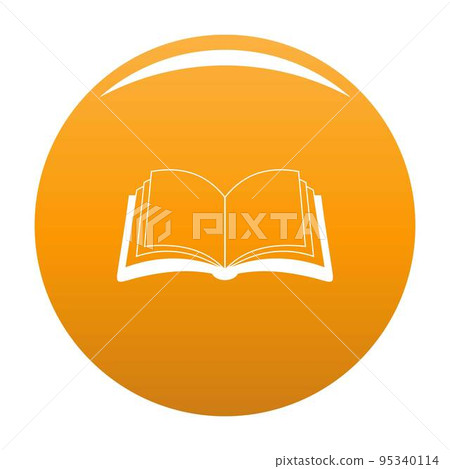 Book information icon. Simple illustration of book information vector icon for any design orange Book information icon. Simple illustration of book information vector icon for any design orange 95340114