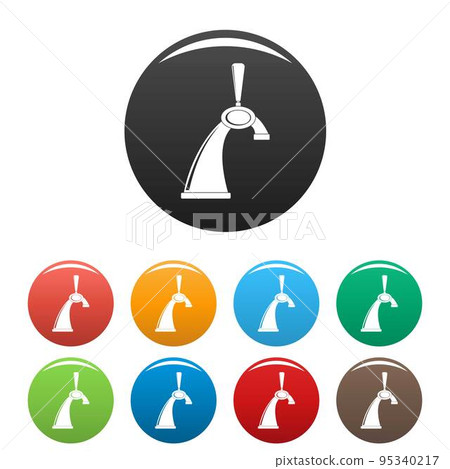 Small tap icon. Simple illustration of small tap vector icons set color isolated on white 95340217