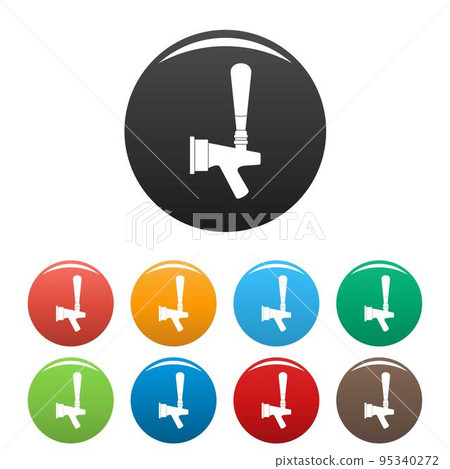 Big tap icon. Simple illustration of big tap vector icons set color isolated on white Big tap icon. Simple illustration of big tap vector icons set color isolated on white 95340272