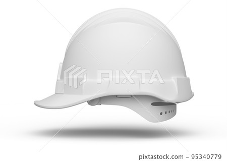 Yellow safety helmet or hard cap isolated on white monochrome background 95340779