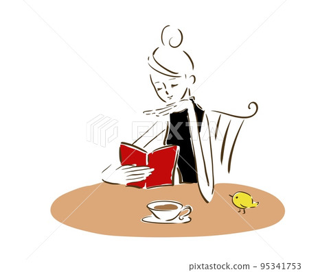 Parisienne girl fashionable illustration fashion cafe Parisienne girl fashionable illustration fashion cafe 95341753