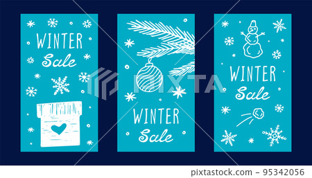 Vertical banner template for Winter Sale. 95342056