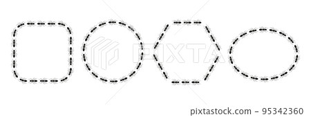 Ant geometric shapes trail set. Ant geometric shapes trail set. 95342360