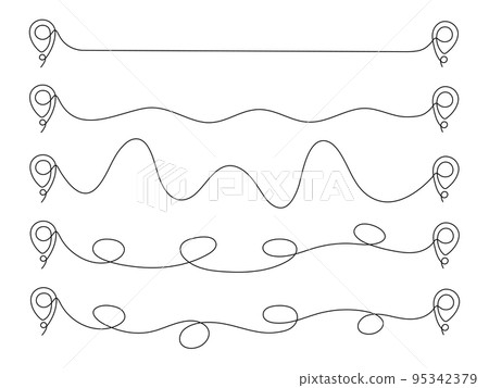 Location pointer continuous one line drawing set. 95342379
