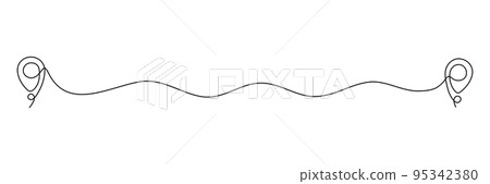 Location pointer continuous one line drawing. Location pointer continuous one line drawing. 95342380