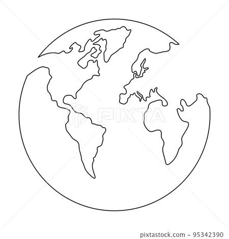 Earth continuous one line art. 95342390