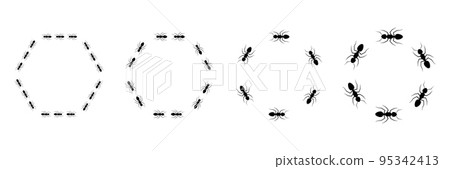 Ant hexagonal frame trail set. Ant hexagonal frame trail set. 95342413