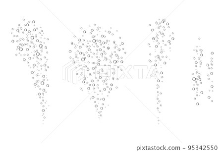 Oxygen air bubbles  flow  in water on white  background. 95342550