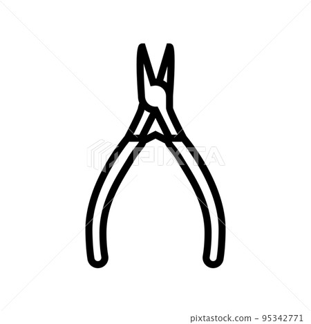 chain nose pliers line icon vector illustration 95342771