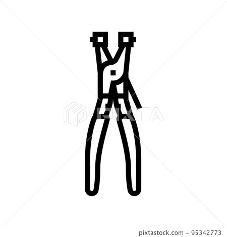 hose clamp pliers line icon vector illustration hose clamp pliers line icon vector illustration 95342773