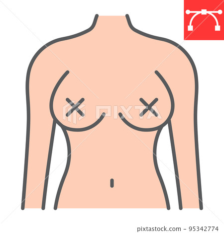 Radical feminism color line icon, female breast and sexism, naked woman sign vector graphics, editable stroke filled outline icon, eps 10 Radical feminism color line icon, female breast and sexism, naked woman sign vector graphics, editable stroke filled outline icon, eps 10 95342774