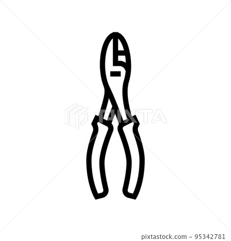 slip joint pliers line icon vector illustration 95342781